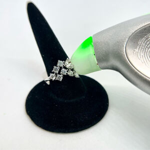 Moissanite Star Cluster Ring 925 Silver 18K White Gold Finish Sparkle Celestial